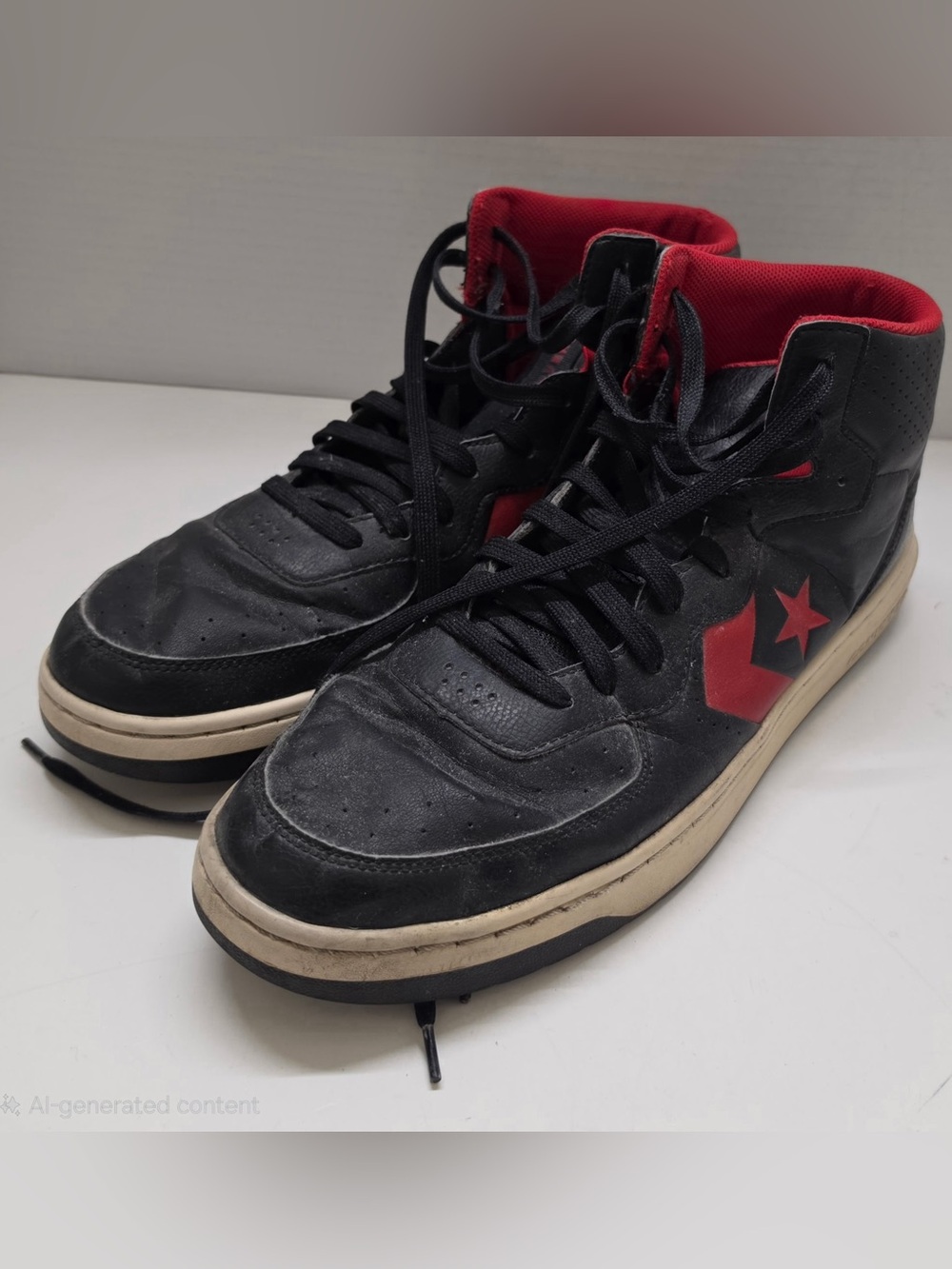 Converse Rival Mid Black Enamel Red “Shoot For The Moon” - Men Size 13